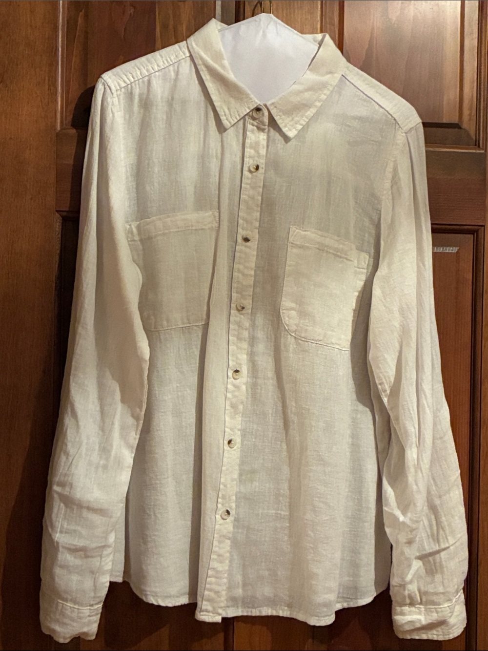 Sonoma White Long-Sleeve Button-Down Shirt
